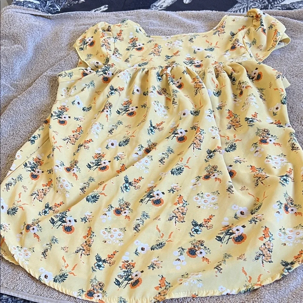 Rusllca Sunny Yellow Floral Dress